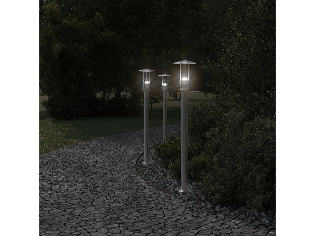 Lampadaire d'extérieur argenté 100 argenté 13 x 13 x 100 cm 02_0042514