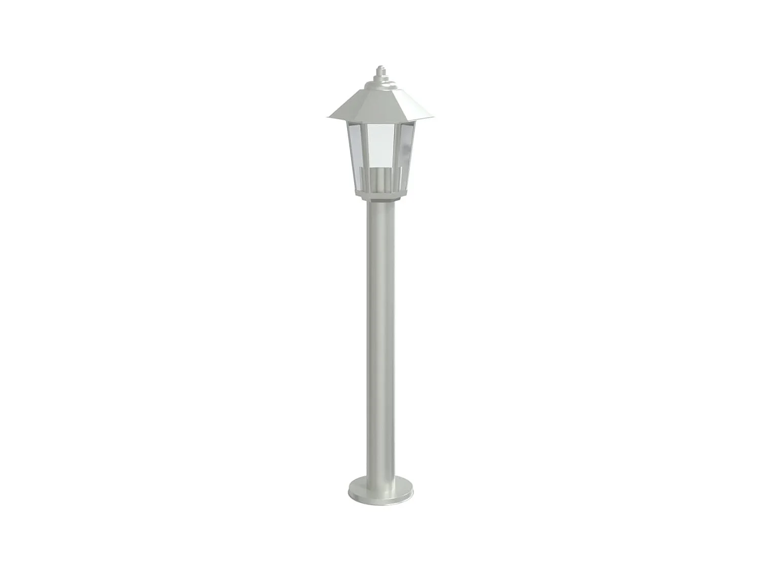 Lámpara de pie exterior plateada 80 cm acero inoxidable Plata 02_0042519