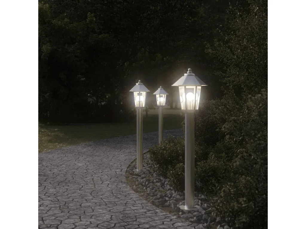 Lampada da terra per esterni Silver 80 cm in acciaio inox Silver 02_0042519