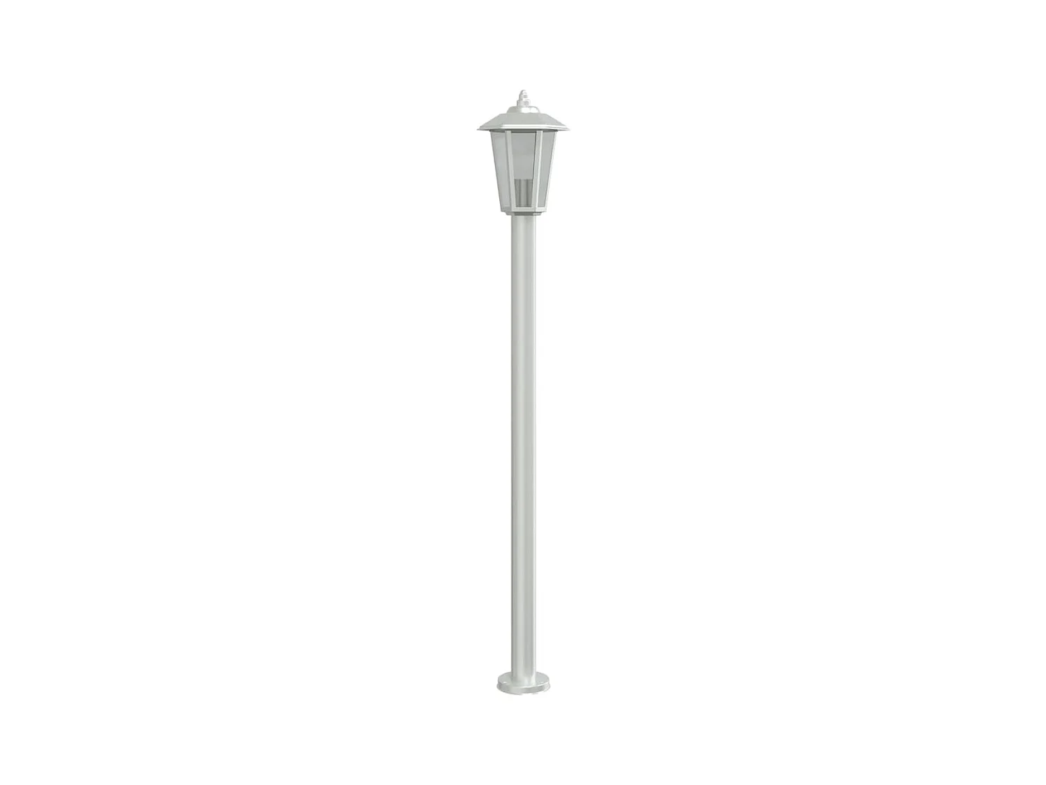 Lámparas de pie para exterior 3 piezas plata 120 cm acero inoxidable Plata 02_0042557