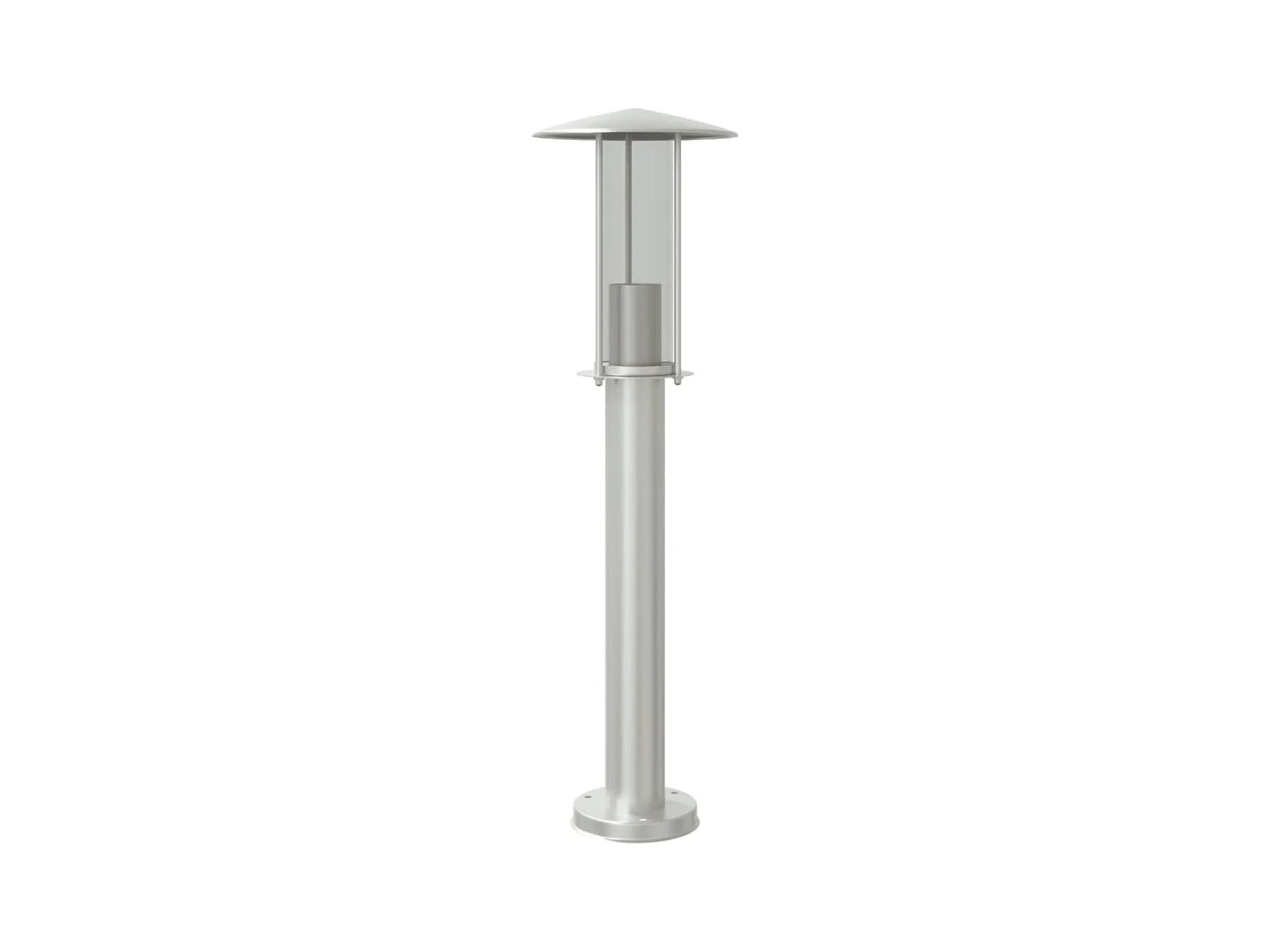 Lámpara de pie exterior plateada 60 cm acero inoxidable Plata 02_0042518