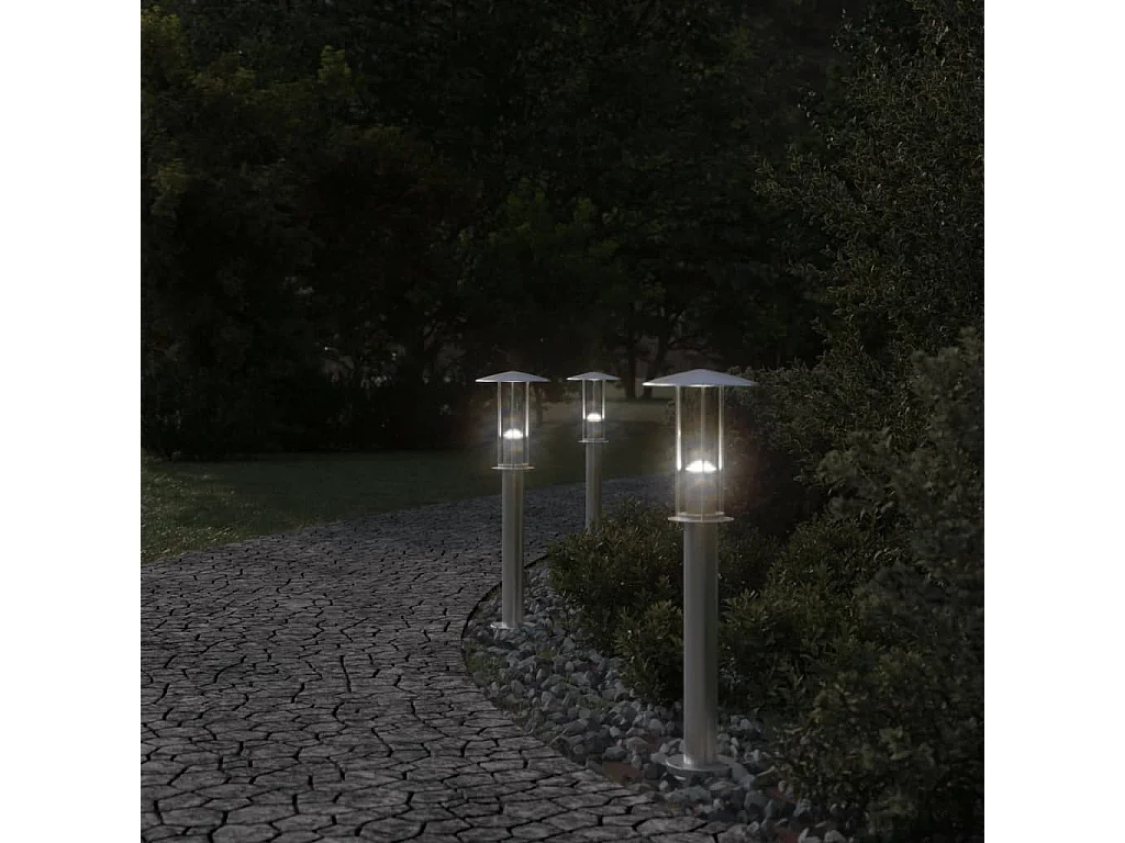 Lampada da terra per esterno Silver 60 cm in acciaio inox Silver 02_0042518