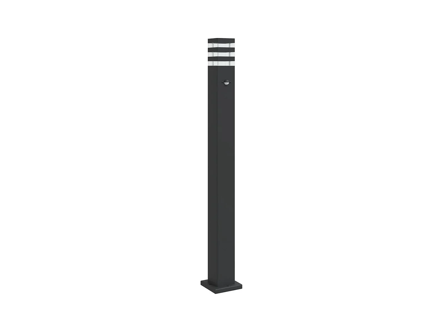 Candeeiro de pé exterior com sensor 110 cm alumínio preto 02_0042520
