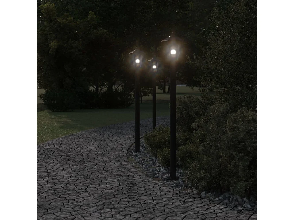 Lampadaire d'extérieur 120 cm argenté 11 x 11 x 120 cm 02_0042507