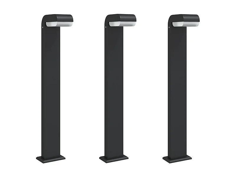 Candeeiros de pé exteriores 3 unidades em alumínio fundido preto 02_0042562