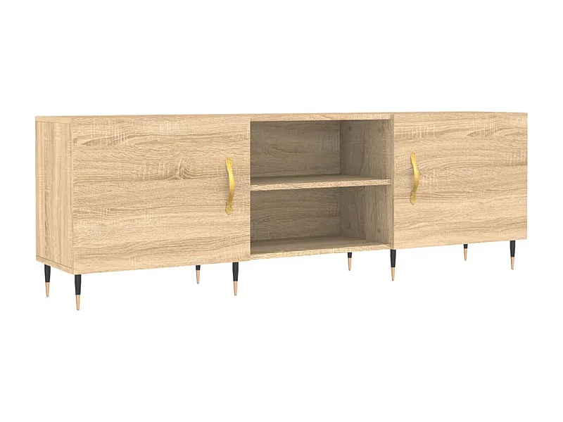 Mobile TV multimediale scaffale TV credenza TV sala da pranzo soggiorno camera da letto rovere sonoma 150 x 30 x 50 cm legno ingegnerizzato marrone 02_0027488