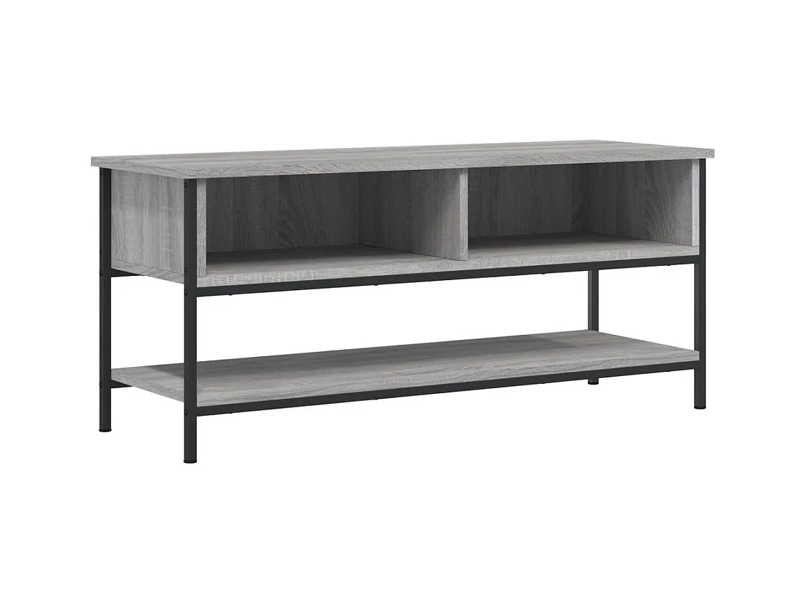 Meuble TV multimédia étagère bois marron 100 x 35 x 45 cm 02_0028333