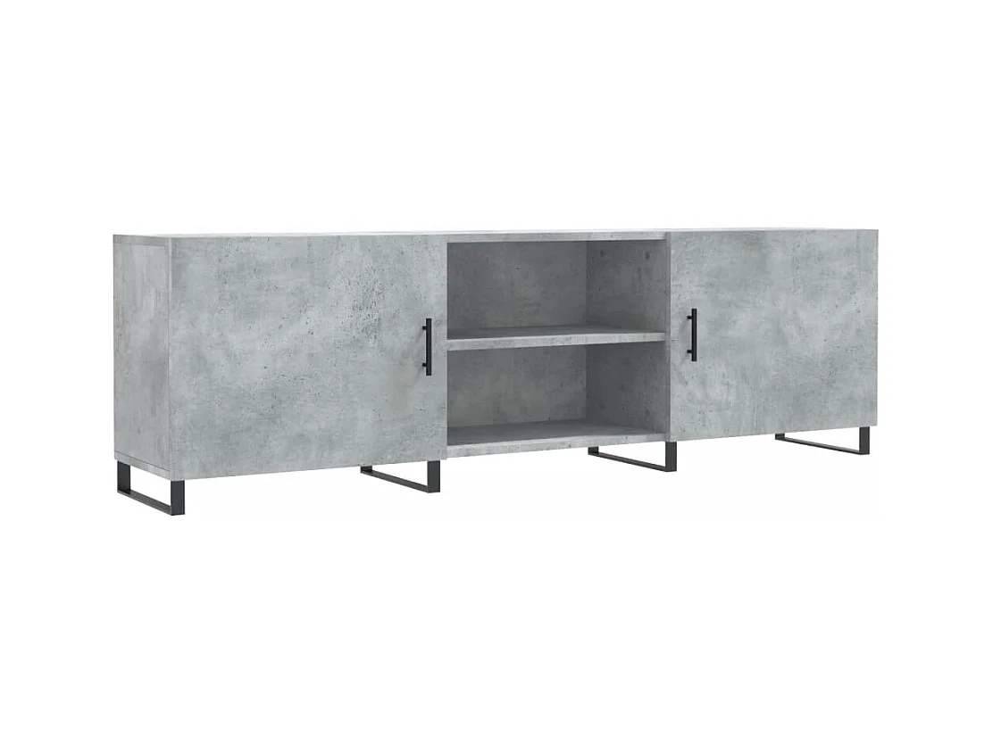 Móvel de TV multimídia prateleira de TV aparador de TV sala de jantar sala de estar quarto 150 x 30 x 50 cm madeira de engenharia cinza 02_0026000