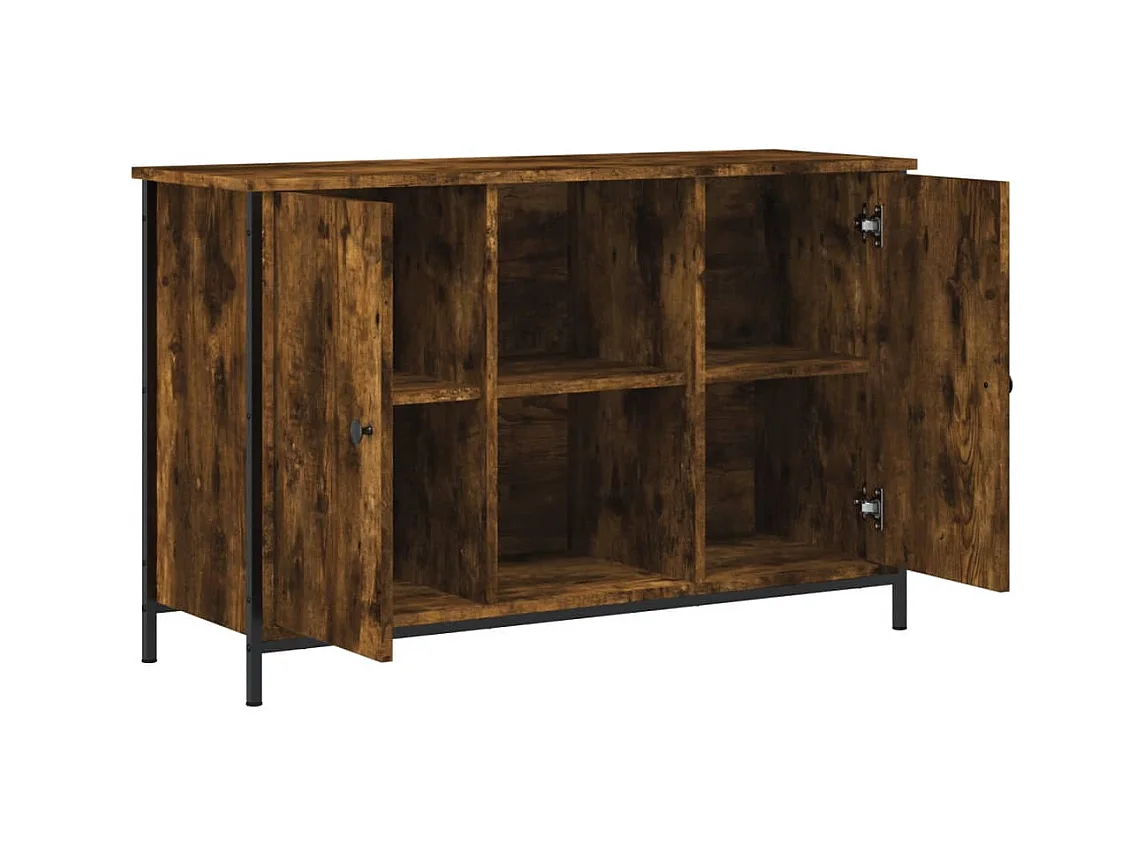 Meuble TV multimédia étagère bois marron 100 x 35 x 65 cm 02_0027278