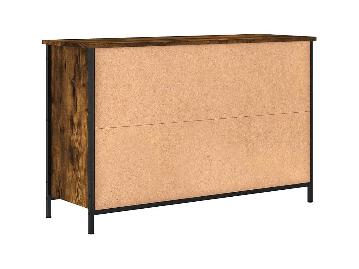 Meuble TV multimédia étagère bois marron 100 x 35 x 65 cm 02_0027278