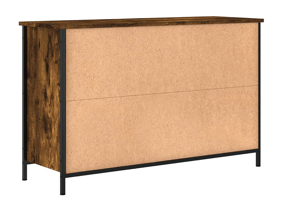 Meuble TV multimédia étagère bois marron 100 x 35 x 65 cm 02_0027278