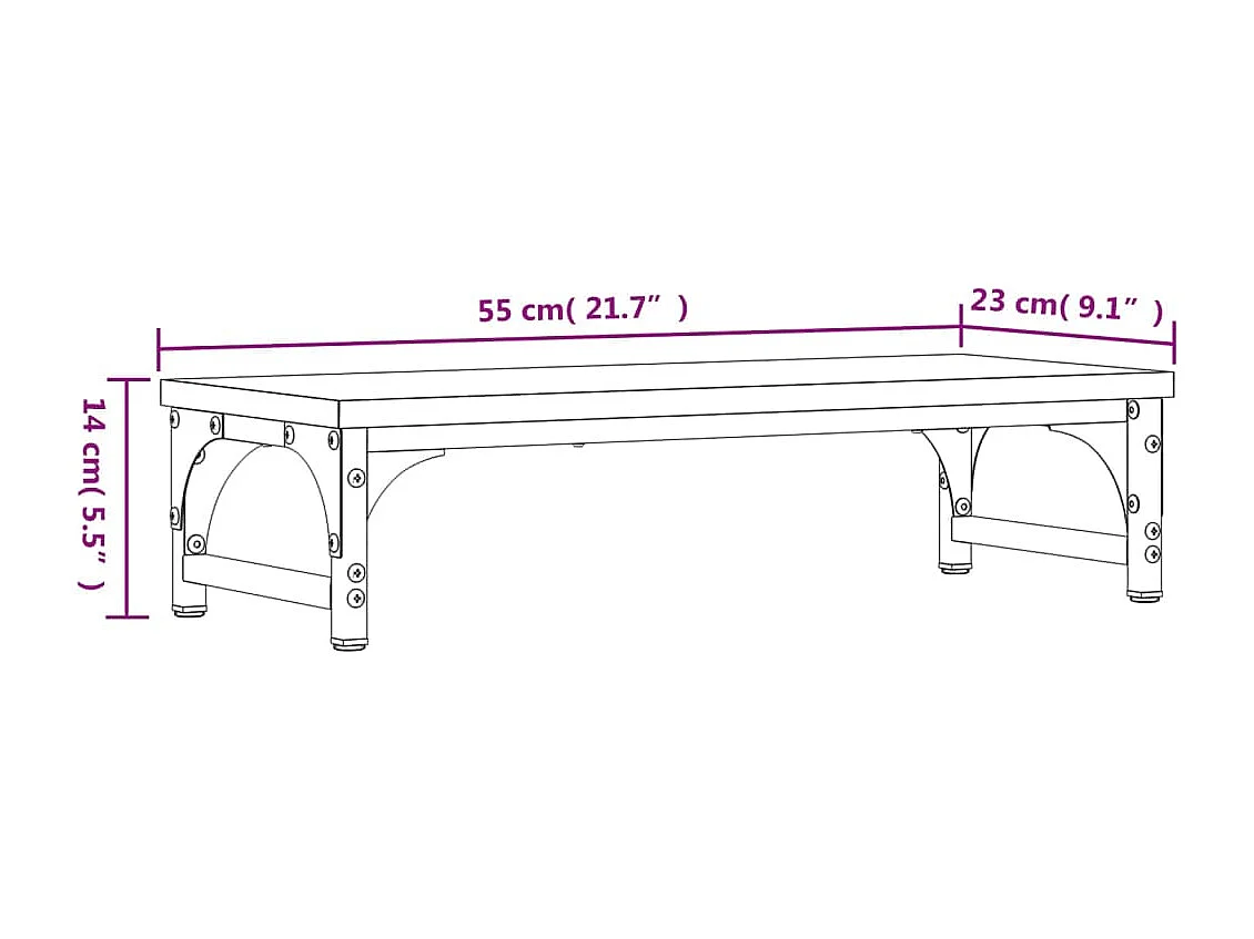 Support de moniteur table bois marron 55 x 23 x 14 cm 02_0044893
