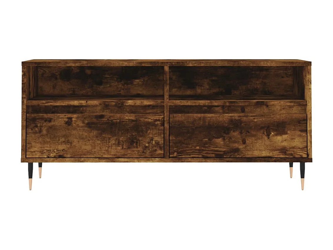 Meuble TV multimédia étagère bois marron 100 x 34.5 x 44.5 cm 02_0027257