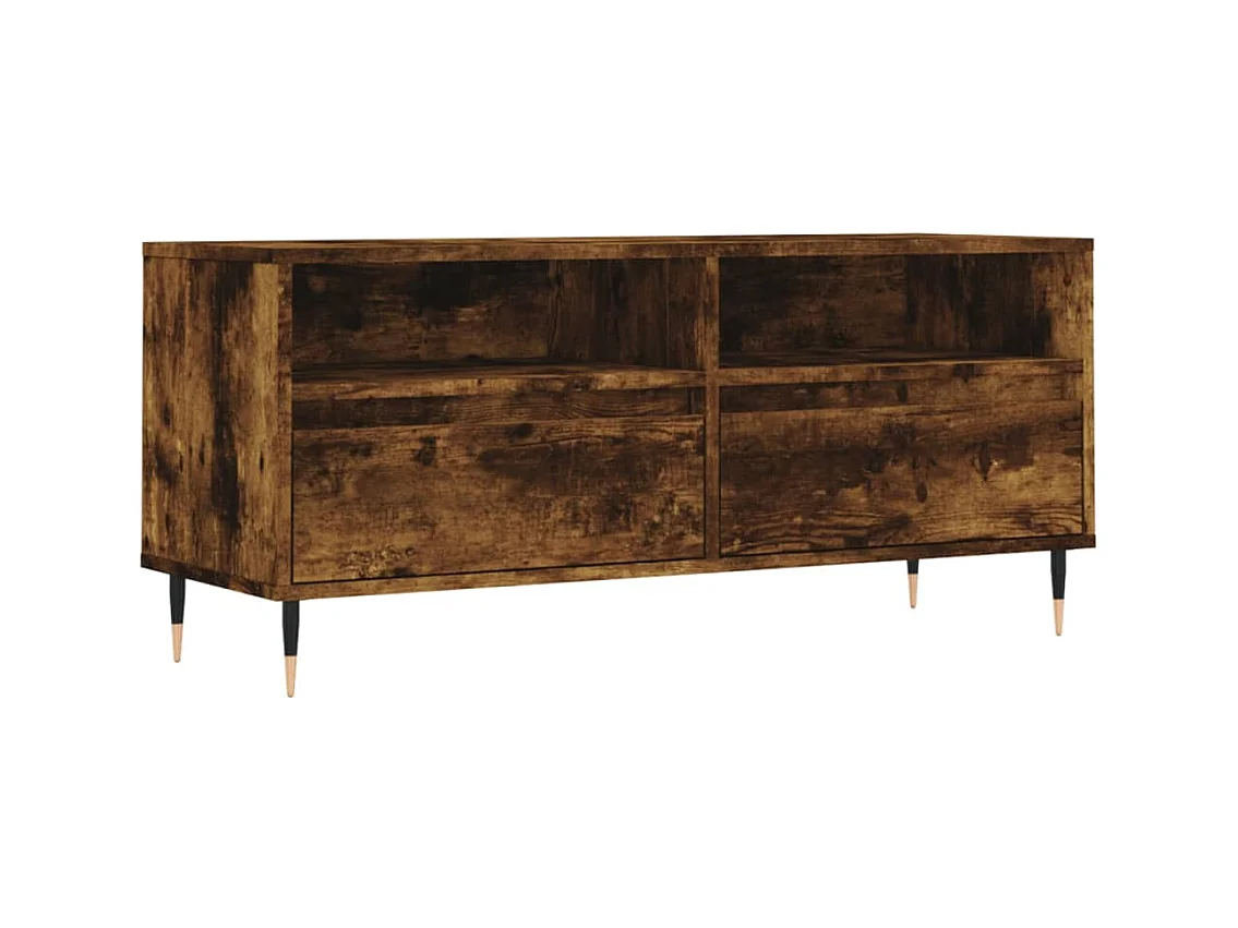 Meuble TV multimédia étagère bois marron 100 x 34.5 x 44.5 cm 02_0027257