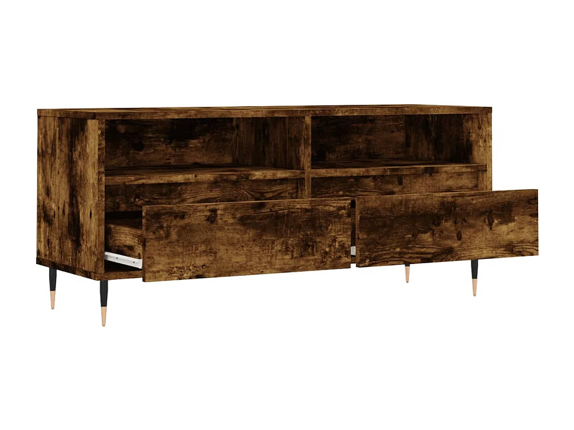 Mobile TV multimediale scaffale TV credenza TV sala da pranzo soggiorno camera da letto rovere affumicato 100 x 345 x 445 cm legno ingegnerizzato marrone 02_0027257