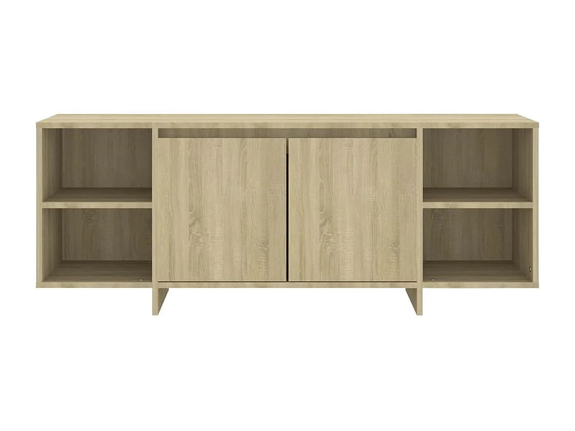 Mueble TV multimedia estantería para televisión buffet para televisión comedor salón dormitorio roble Sonoma 130 x 35 x 50 cm madera contrachapada beige 02_0027474