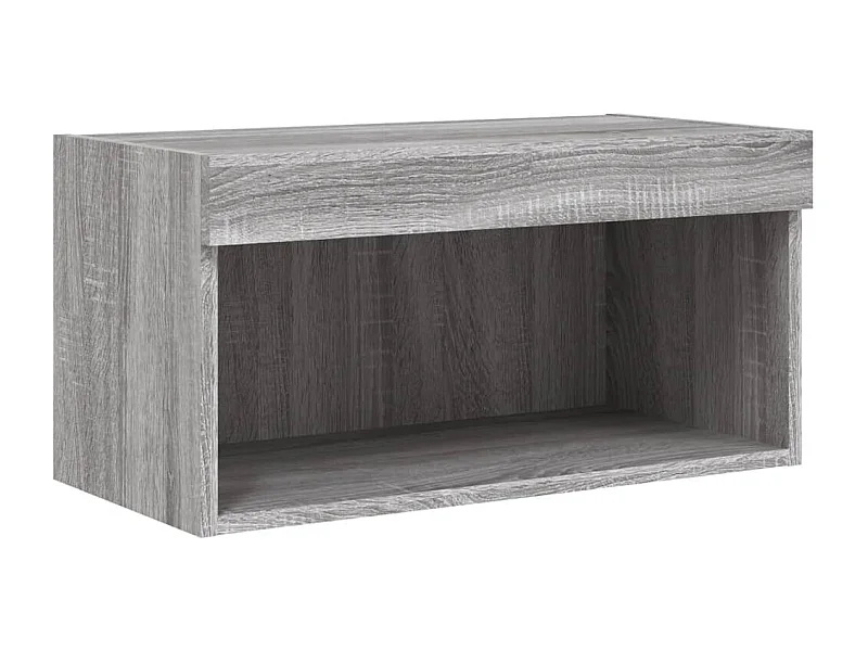 Móvel TV multimídia Estante TV Aparador TV sala de jantar sala de estar quarto com luzes LED sonoma 60 x 30 x 30 cm cinza 02_0026826