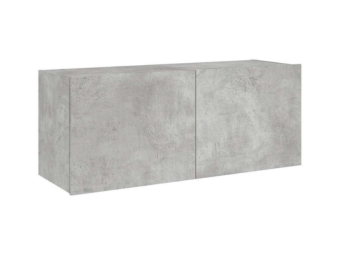 Mueble TV multimedia Estante TV Aparador TV Comedor Salón Dormitorio Montaje en pared con luces LED 100 x 35 x 41 cm Gris 02_0027854