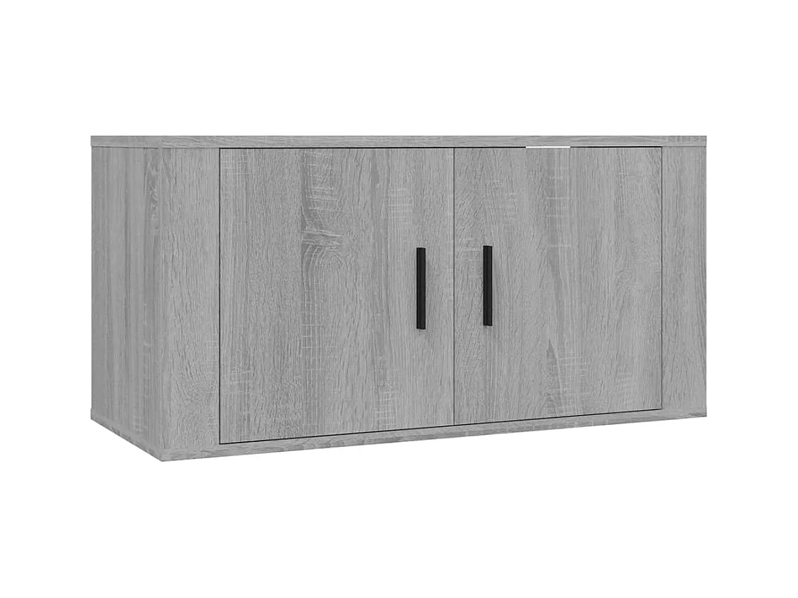 Mobile TV multimediale scaffale TV credenza TV sala da pranzo soggiorno camera da letto a parete sonoma 80 x 345 x 40 cm grigio 02_0028193