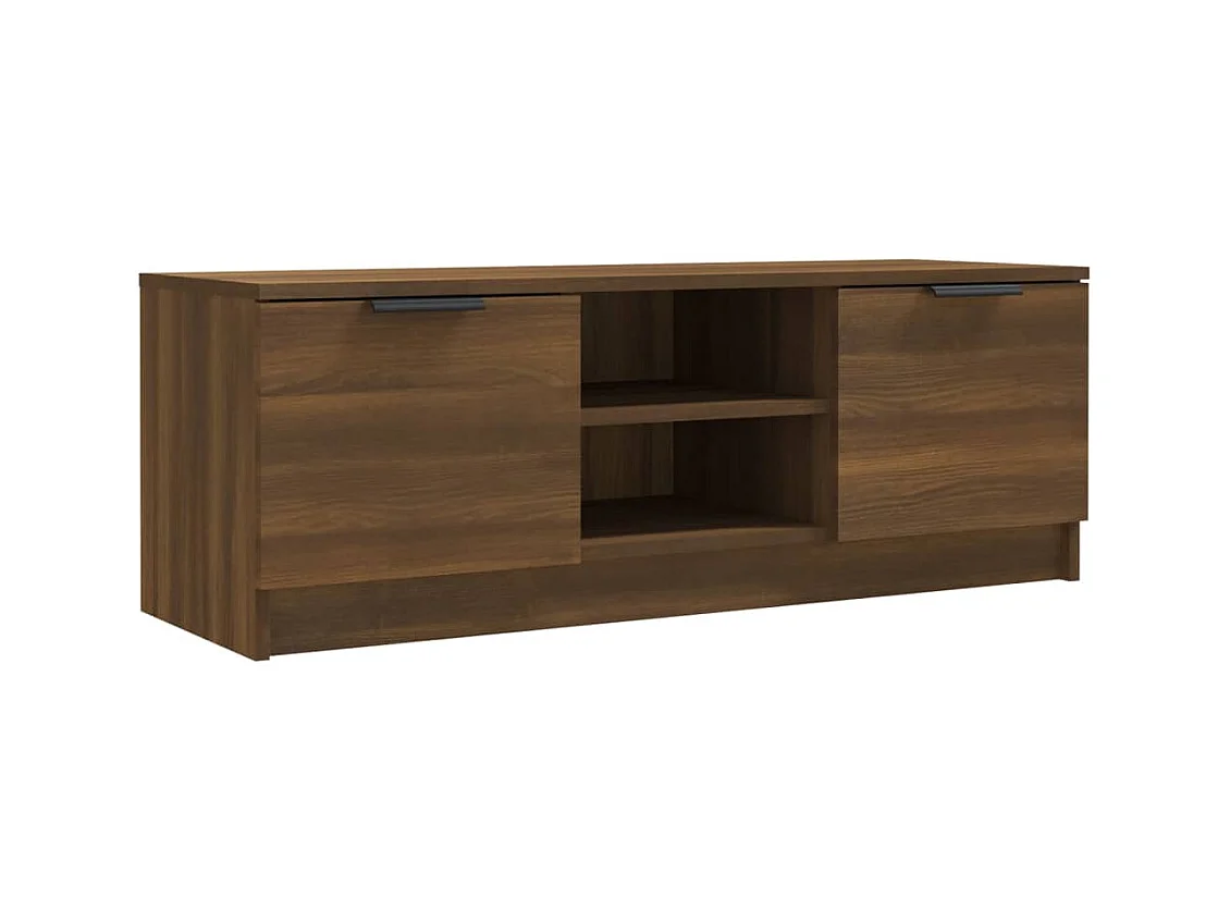 Meuble TV multimédia étagère bois marron 102 x 35 x 36.5 cm 02_0027126