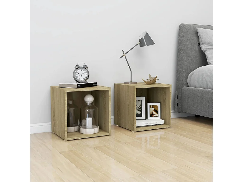 Meuble TV multimédia étagère bois marron 37 x 35 x 37 cm 02_0027525