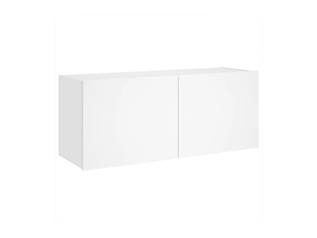 Mobile TV multimediale scaffale TV credenza TV sala da pranzo soggiorno camera da letto montaggio a parete con luci LED 100 x 35 x 41 cm bianco 02_0027853
