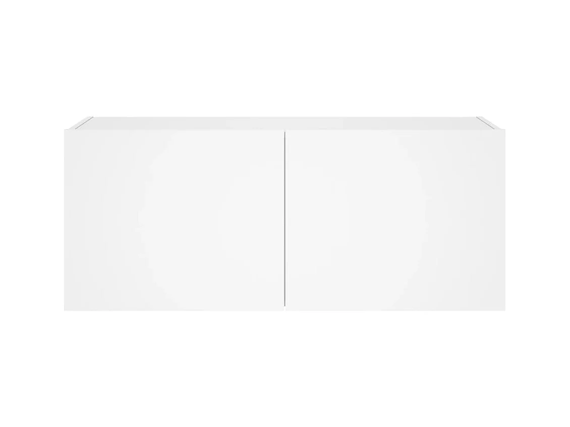 Mobile TV multimediale scaffale TV credenza TV sala da pranzo soggiorno camera da letto montaggio a parete con luci LED 100 x 35 x 41 cm bianco 02_0027853