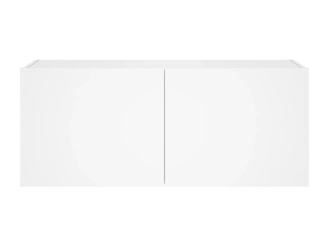 Mueble TV multimedia Estante TV Aparador TV Comedor Salón Dormitorio Montaje en pared con luces LED 100 x 35 x 41 cm Blanco 02_0027853