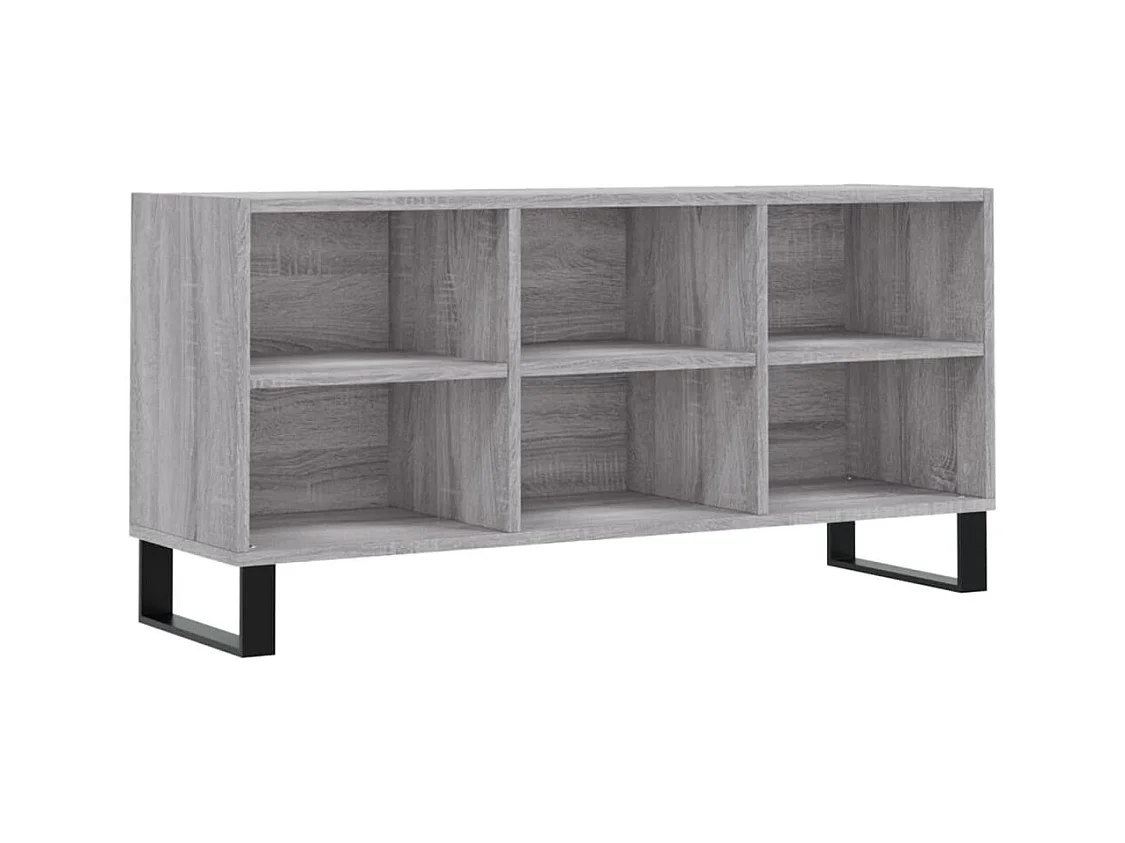Meuble TV multimédia étagère bois marron 103.5 x 30 x 50 cm 02_0028373
