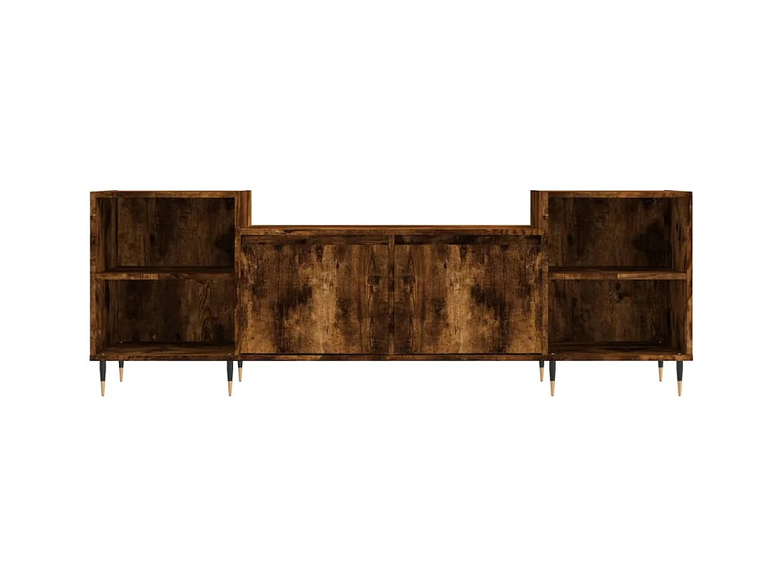 Meuble TV multimédia étagère bois marron 160 x 35 x 55 cm 02_0027350