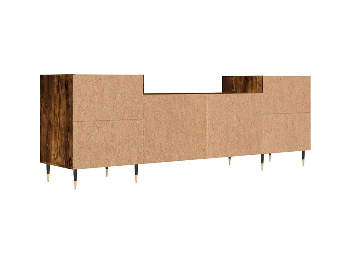 Meuble TV multimédia étagère bois marron 160 x 35 x 55 cm 02_0027350