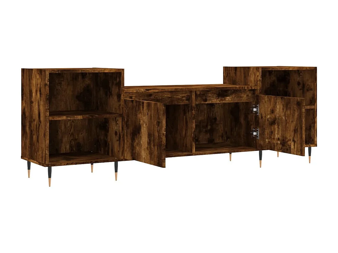 Mobile TV multimediale scaffale TV credenza TV sala da pranzo soggiorno camera da letto rovere affumicato 160 x 35 x 55 cm legno ingegnerizzato marrone 02_0027350