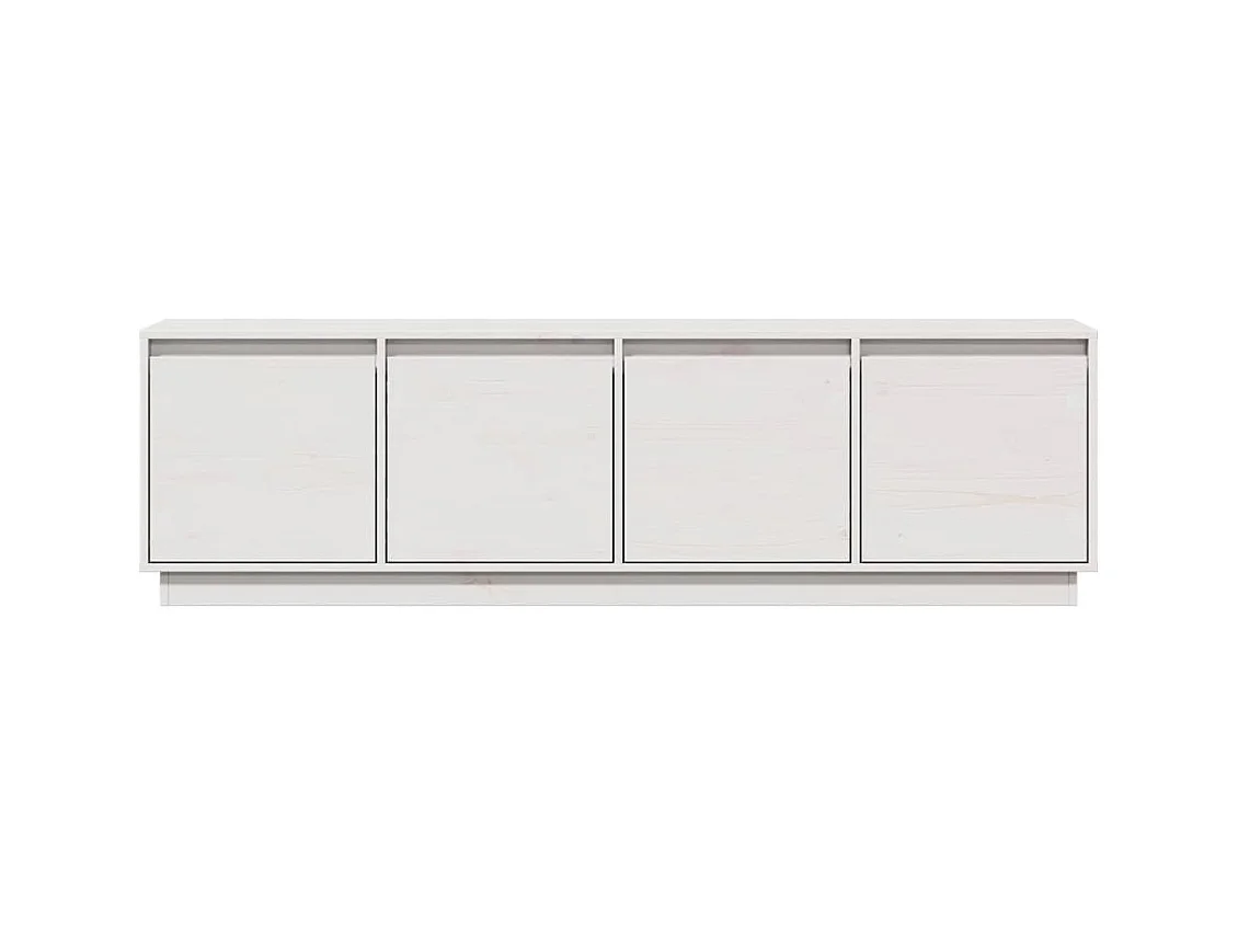 Meuble TV multimédia étagère bois blanc 156 x 37 x 45 cm 02_0026040