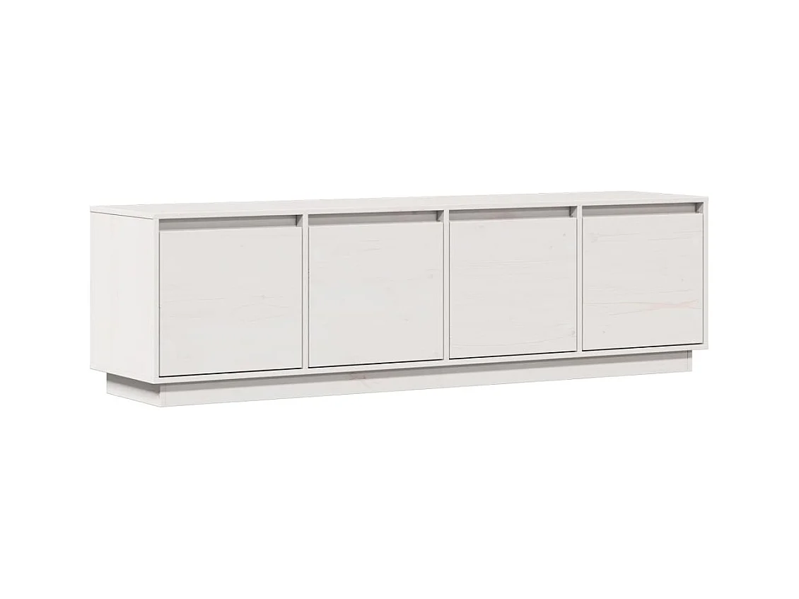 Mobile TV multimediale scaffale TV credenza TV sala da pranzo soggiorno camera da letto 156 x 37 x 45 cm legno di pino massiccio bianco 02_0026040