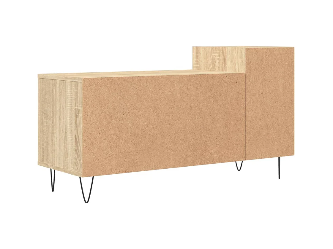 Meuble TV multimédia étagère bois marron 100 x 35 x 55 cm 02_0027426