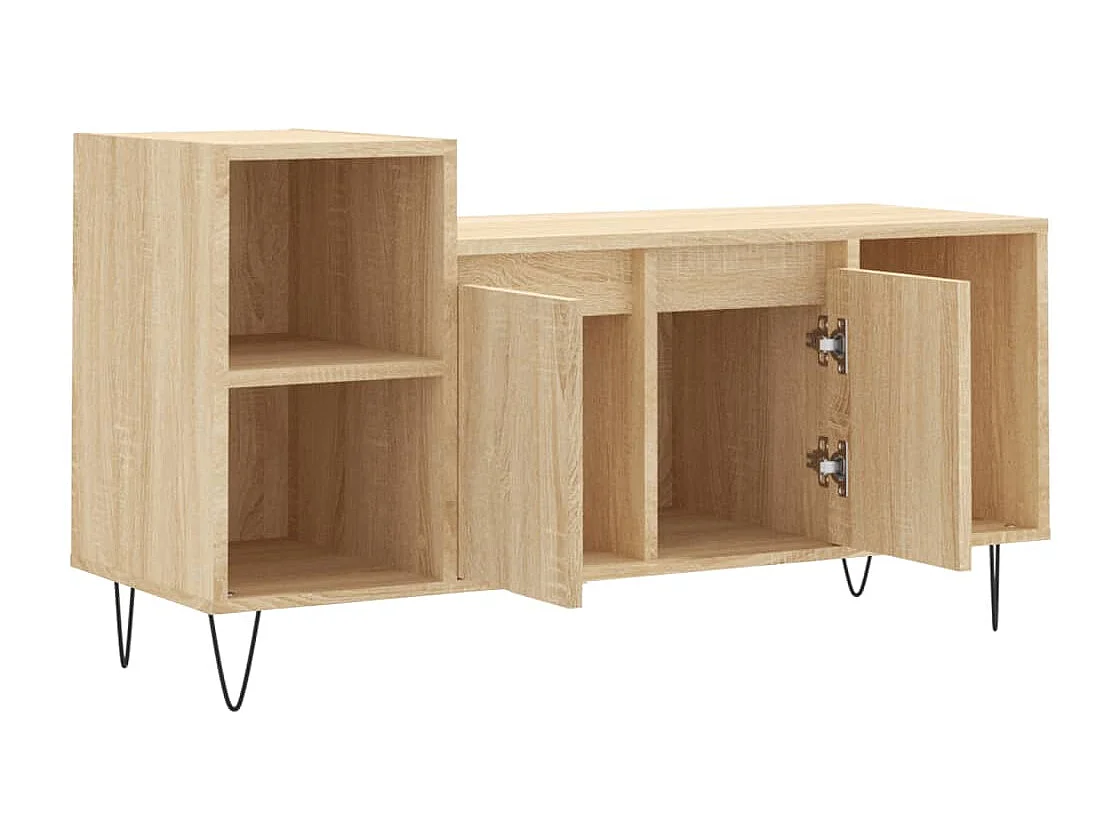 Mobile TV multimediale scaffale TV credenza TV sala da pranzo soggiorno camera da letto rovere sonoma 100 x 35 x 55 cm legno ingegnerizzato marrone 02_0027426