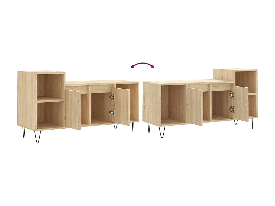Mobile TV multimediale scaffale TV credenza TV sala da pranzo soggiorno camera da letto rovere sonoma 100 x 35 x 55 cm legno ingegnerizzato marrone 02_0027426