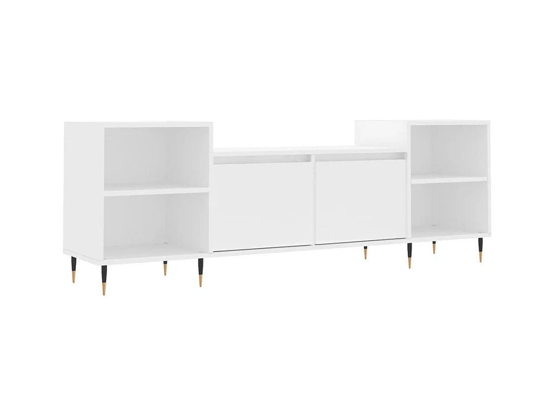Mueble TV multimedia Estante TV Aparador TV Comedor Salón Dormitorio 160 x 35 x 55 cm Madera de ingeniería blanca 02_0026061