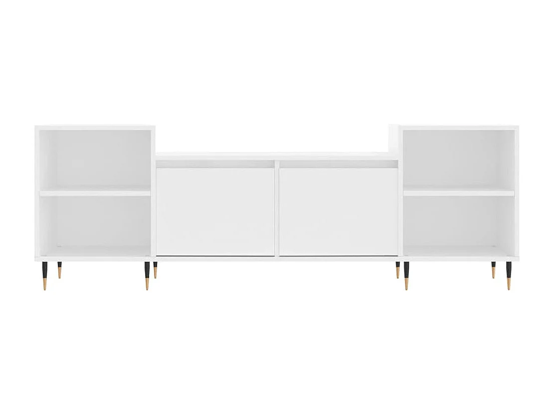 Meuble TV multimédia étagère bois blanc 160 x 35 x 55 cm 02_0026061