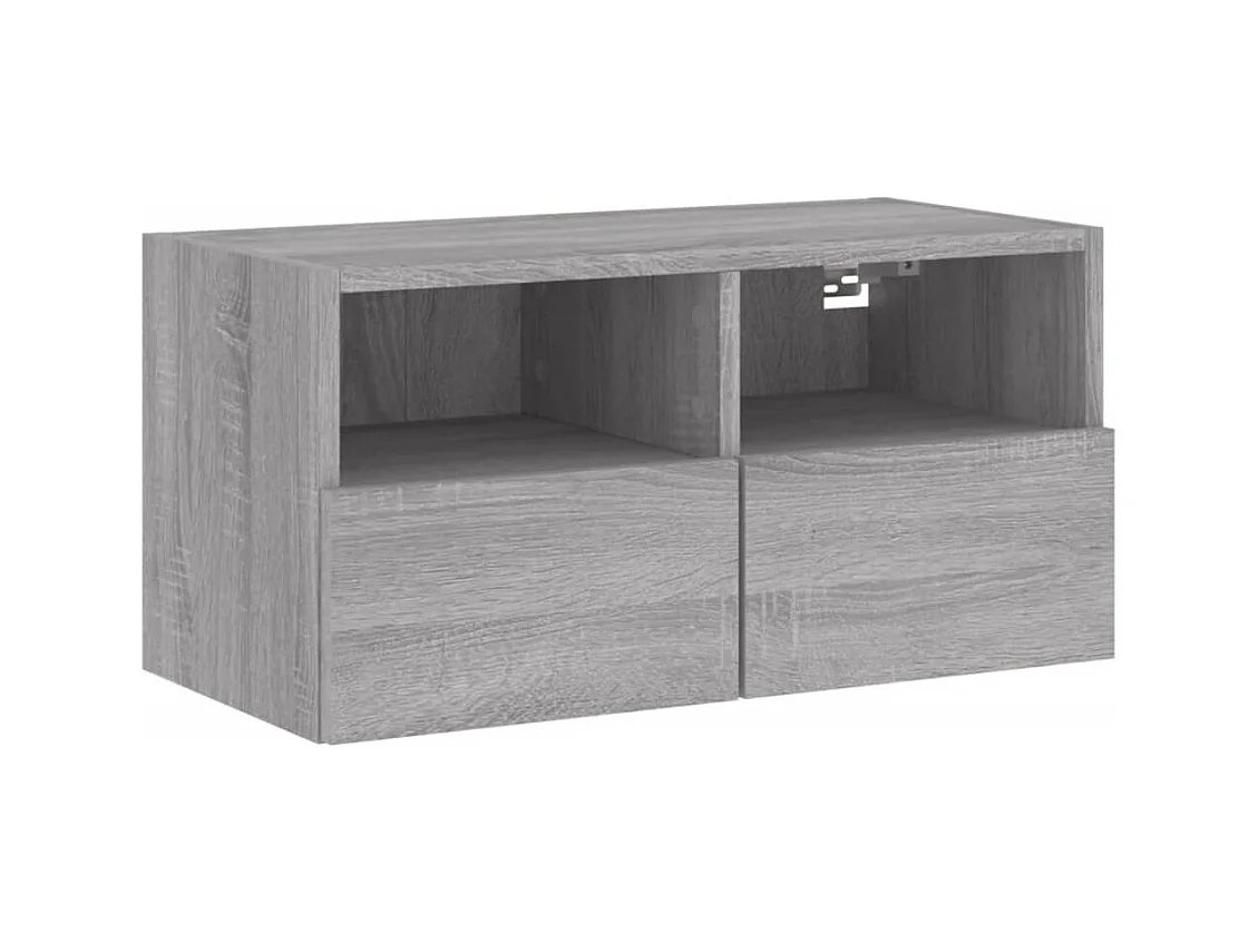 Mobile TV multimediale mensola TV credenza TV sala da pranzo soggiorno camera da letto a parete sonoma 60 x 30 x 30 cm legno ingegnerizzato grigio 02_0028188