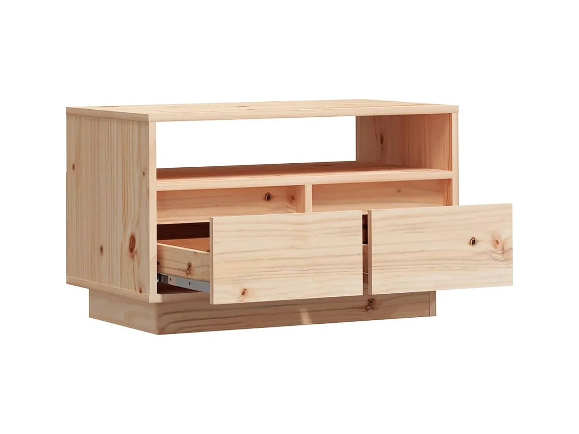 Meuble TV multimédia étagère bois marron 60 x 35 x 37 cm 02_0026138