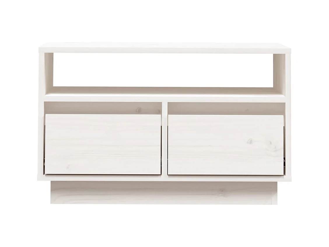 Meuble TV multimédia étagère bois blanc 60 x 35 x 37 cm 02_0026139