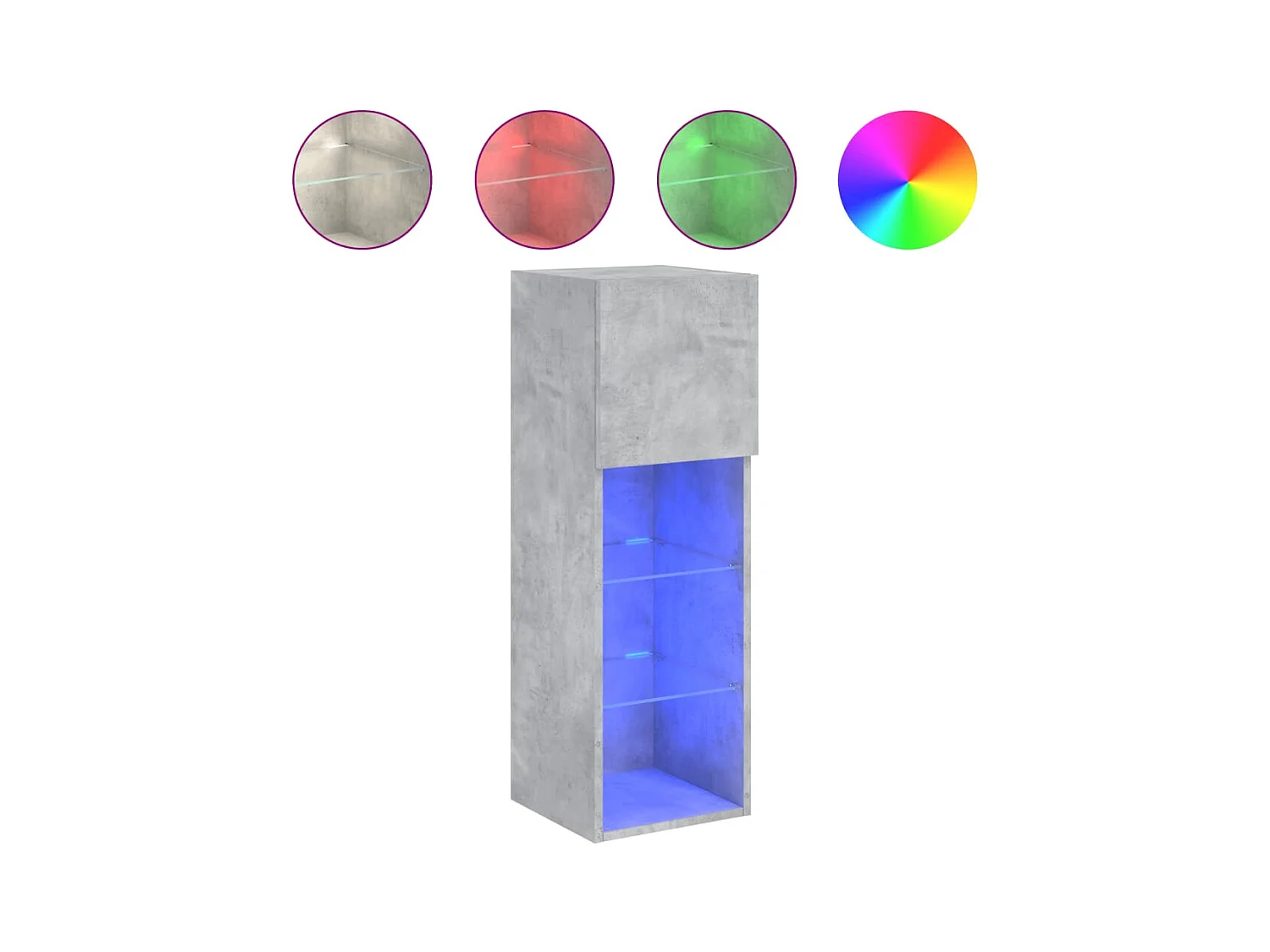 Móvel TV multimídia Estante TV aparador sala de jantar sala de estar quarto com luzes LED 305 x 30 x 90 cm cinza 02_0026591