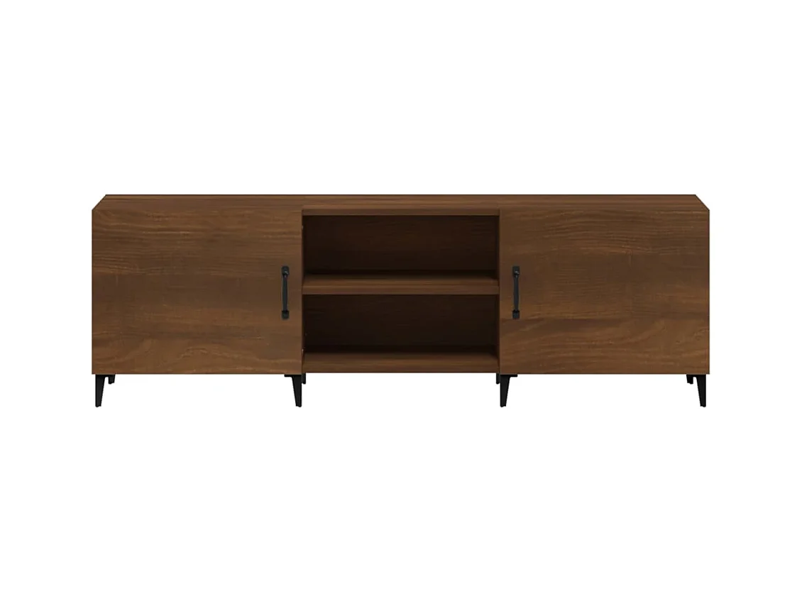 Meuble TV multimédia étagère bois marron 150 x 30 x 50 cm 02_0027174