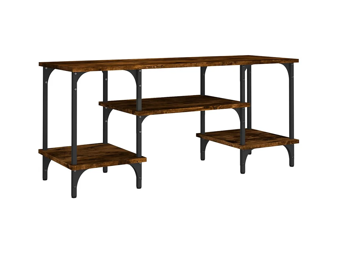 Meuble TV multimédia étagère bois marron 102 x 35 x 45.5 cm 02_0027291