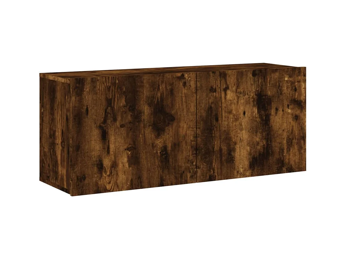 Mobile TV multimediale Mensola TV Credenza TV Sala da pranzo Soggiorno Camera da letto Parete Rovere fumé 100 x 30 x 41 cm Marrone 02_0028121