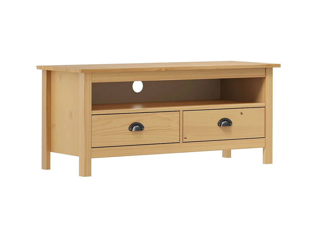 Meuble TV multimédia étagère bois marron 110 x 40 x 47 cm 02_0027642