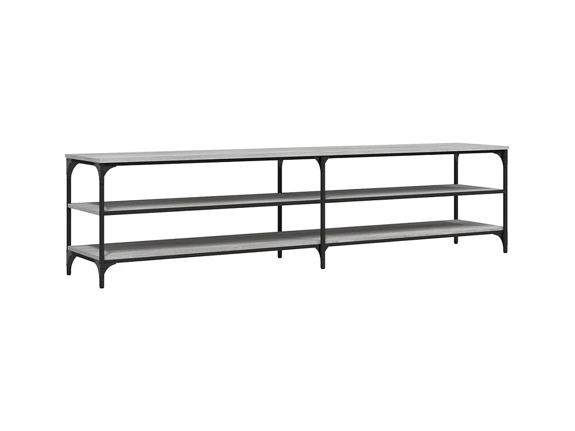 Mueble TV multimedia Estante TV Aparador TV Comedor Salón Dormitorio Sonoma 200 x 30 x 50 cm Madera contrachapada y metal gris 02_0028436