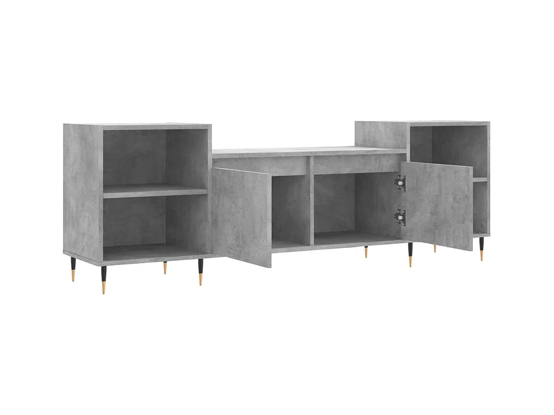 Meuble TV multimédia étagère bois marron 160 x 35 x 55 cm 02_0026062