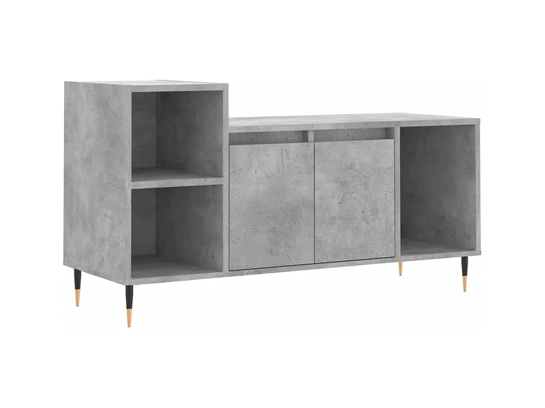 Meuble TV multimédia étagère bois marron 100 x 35 x 55 cm 02_0025515